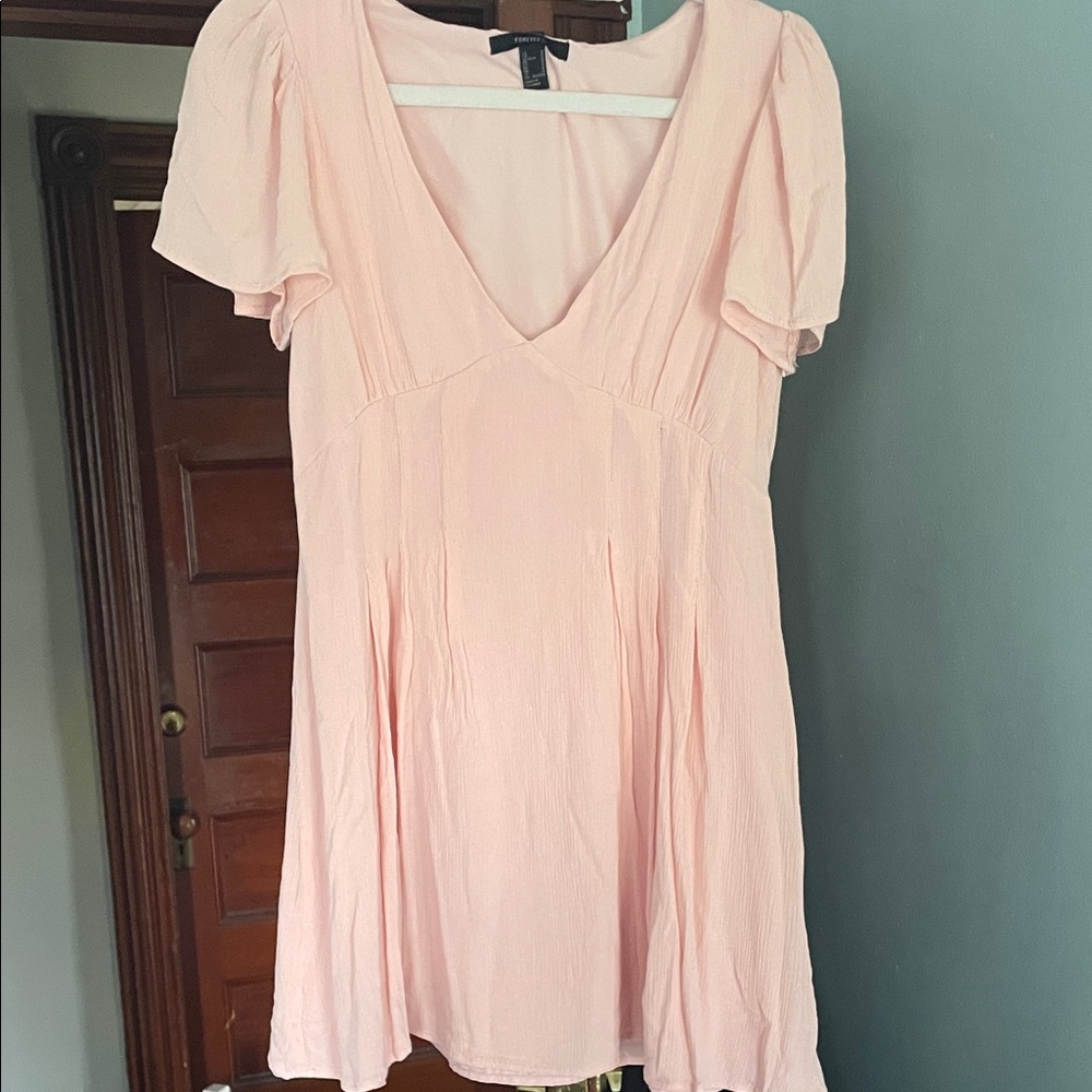 Forever 21 Blush Pink V-Neck Flutter Sleeve Tunic